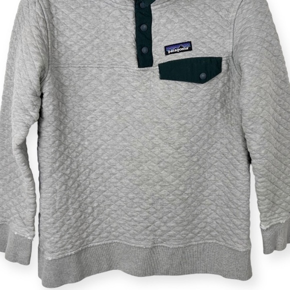 Patagonia Organic Cotton Quilt Snap T Pullover Sweatshirt XS Gray Green - Picture 3 of 11